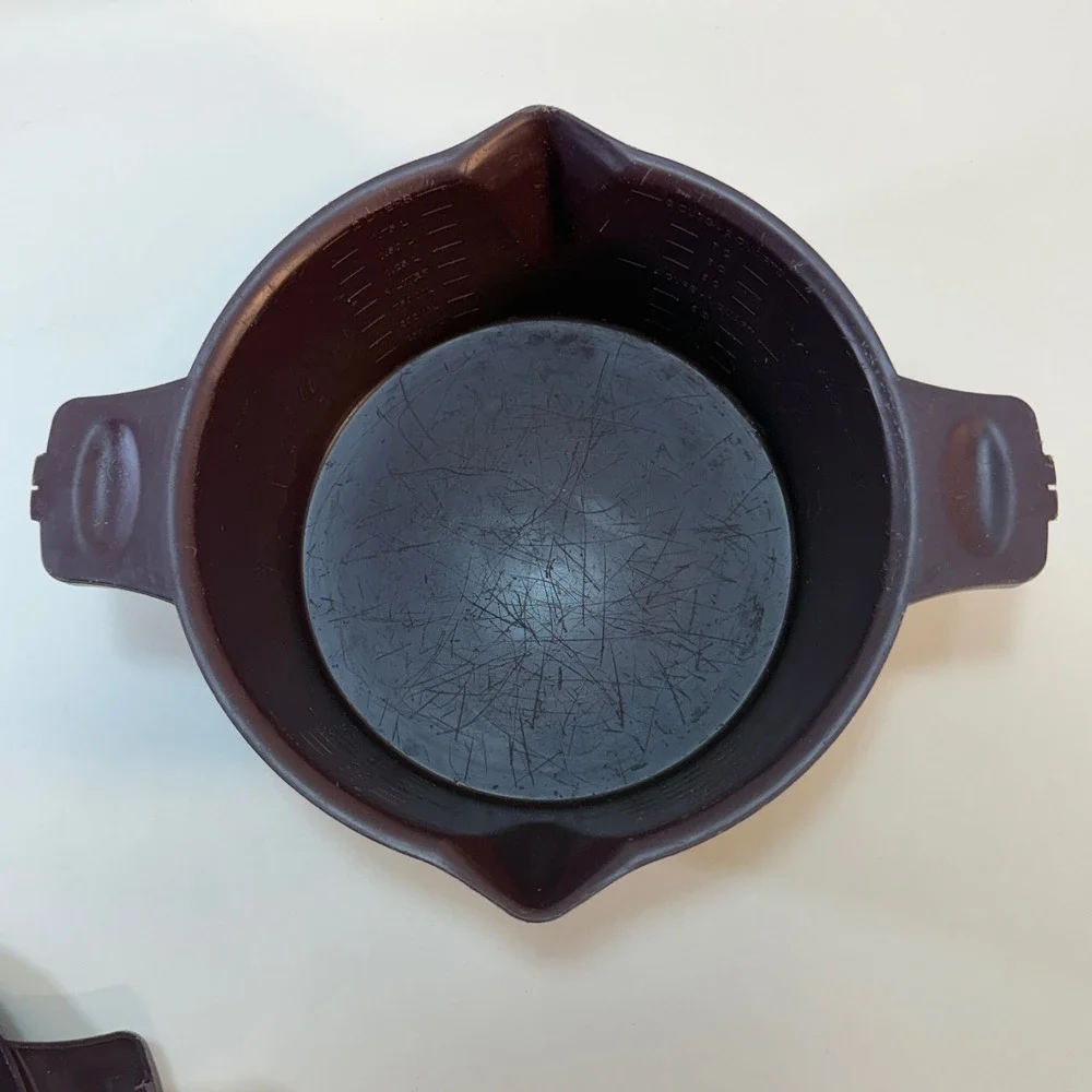 Pampered Chef Rice Cooker Plus 2 Quart Dark Purple Microwave Steamer‎ 8 Cup READ